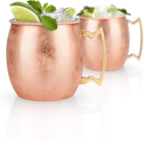 Miniatura 6 de True Moscow Mule - Taza de acero inoxidable, tazas de cobre para mulas de Moscú, accesorios de carrito de barra de cobre, 16 onzas, juego de 1