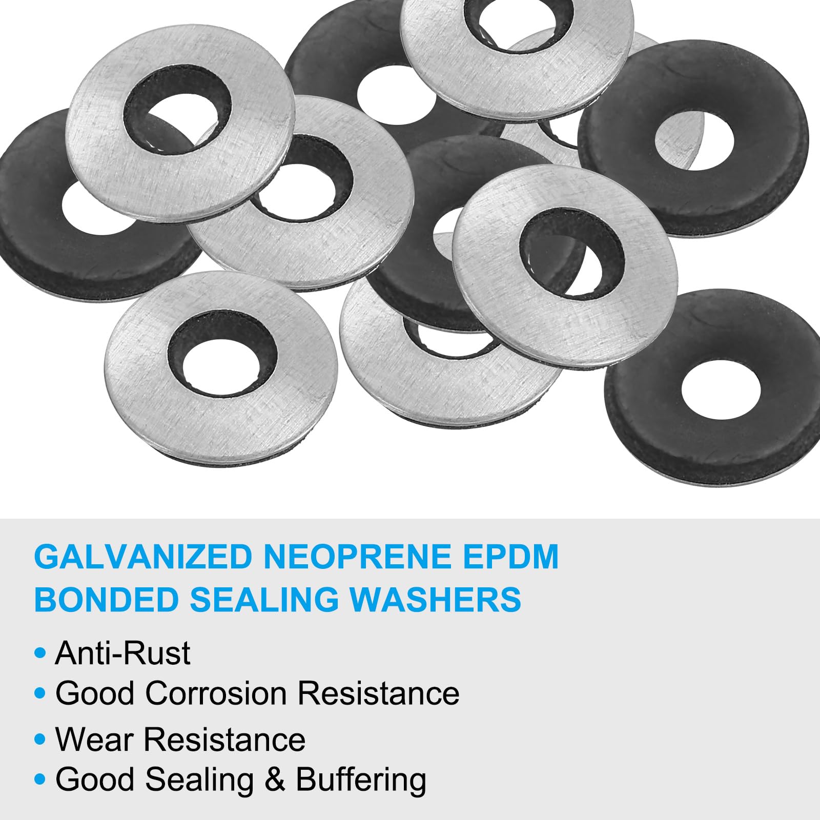 PATIKIL 1/4"x5/8" EPDM Bonded Sealing Washers - Image 3