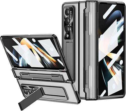 Miniatura 22 de Funda transparente para Samsung Galaxy Z Fold 3 con protección de bisagra plana, cubierta todo incluido Protector de pantalla integrado Protector
