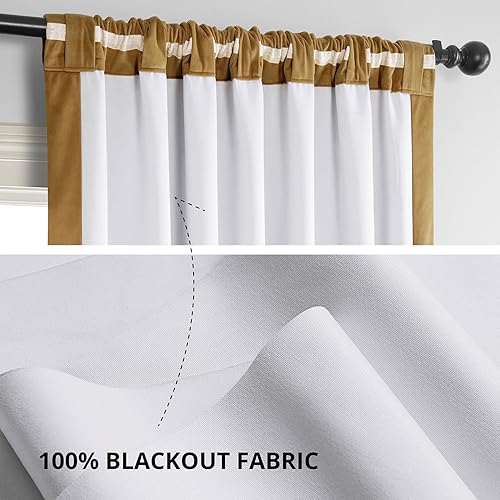 Miniatura 9 de HPD Half Price Drapes Cortinas Opacas Térmicas de Terciopelo Signature para Sala de Estar de 84 Pulgadas de Largo (1 Panel) con Bolsillo para Barra,