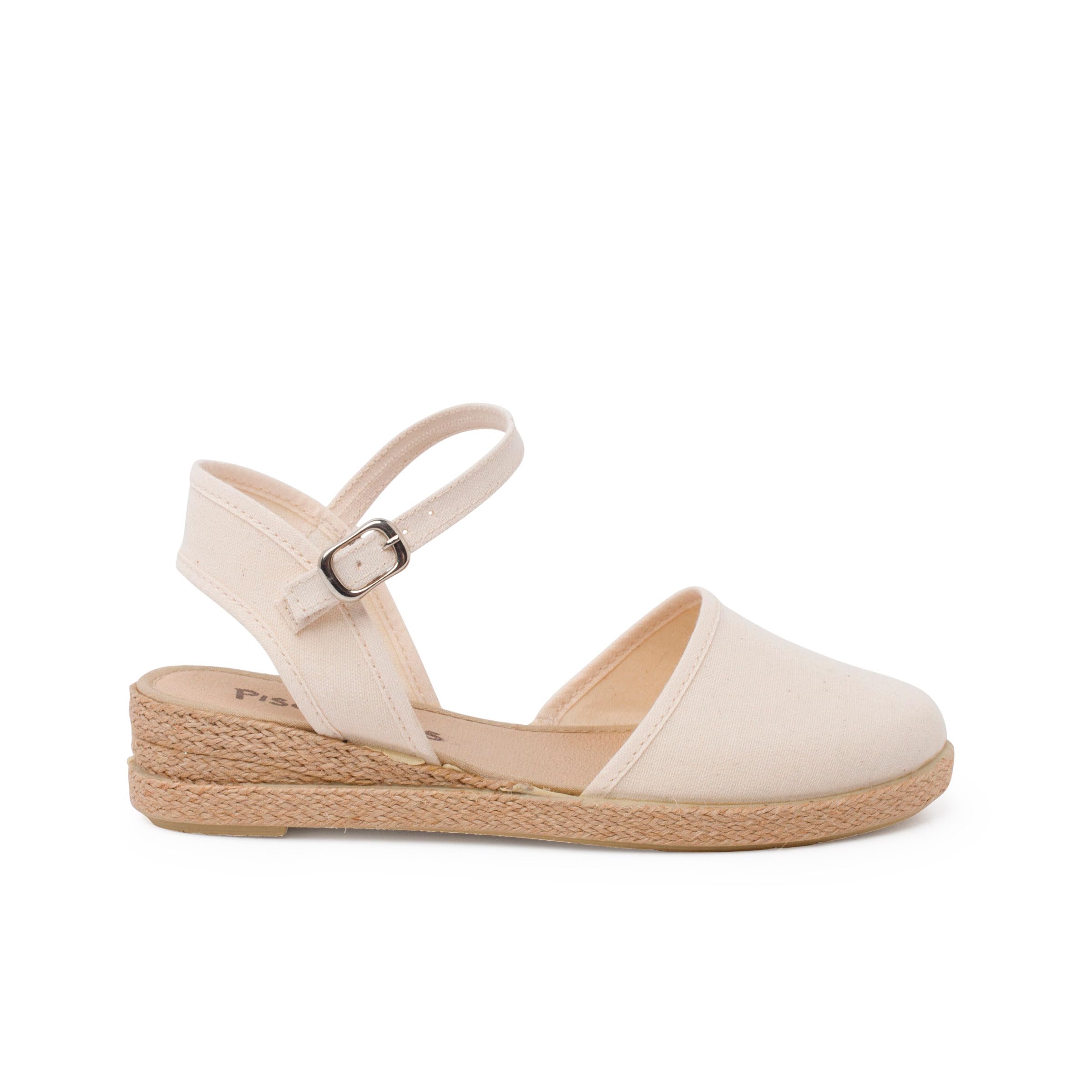 Pisamonas Espadrillas Zeppa Cinturino con Fibbia
