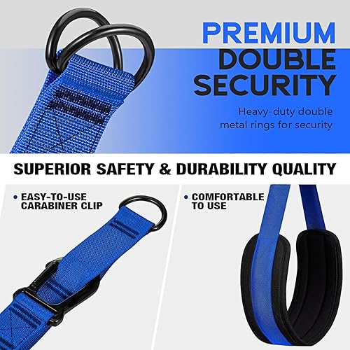 Miniatura 5 de Bandas de asistencia para dominadas, banda de resistencia ajustable y resistente para barra de dominadas, peso y tamaño ajustable con cómodos pies