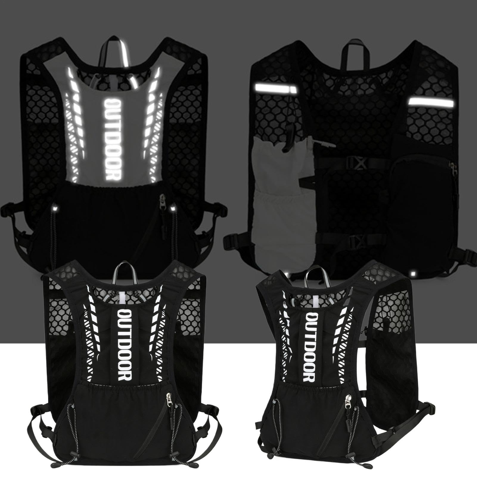 Gilet de Course, Gilet d'hydratation,Running Vest Chest Téléphone Téléphone - Supplies de Fitness Portables, à séchage Rapide pour Les Femmes et Les Hommes de randonnée en Plein air Jogging