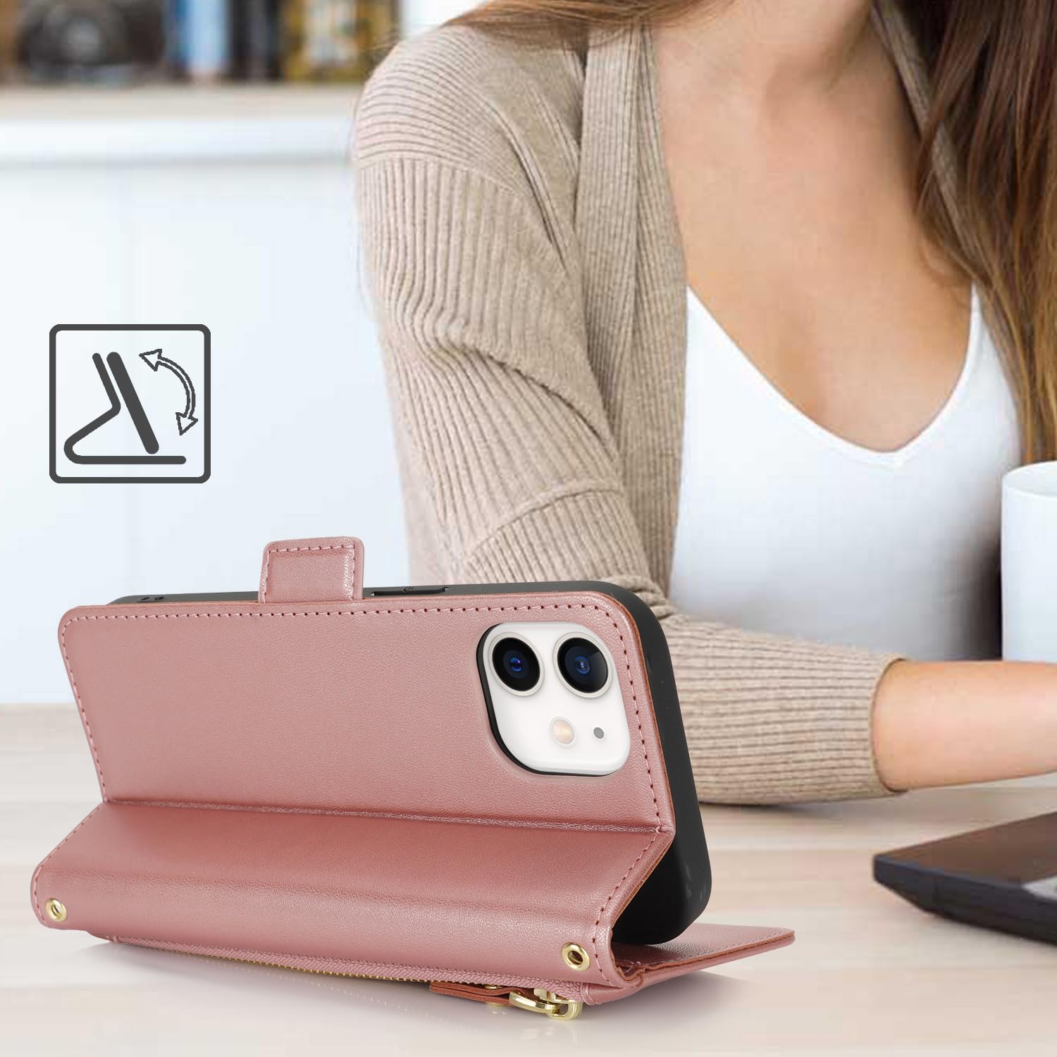 Cover Per IPhone 17 Pro Custodia Portafoglio [Blocco RFID - Foto 3