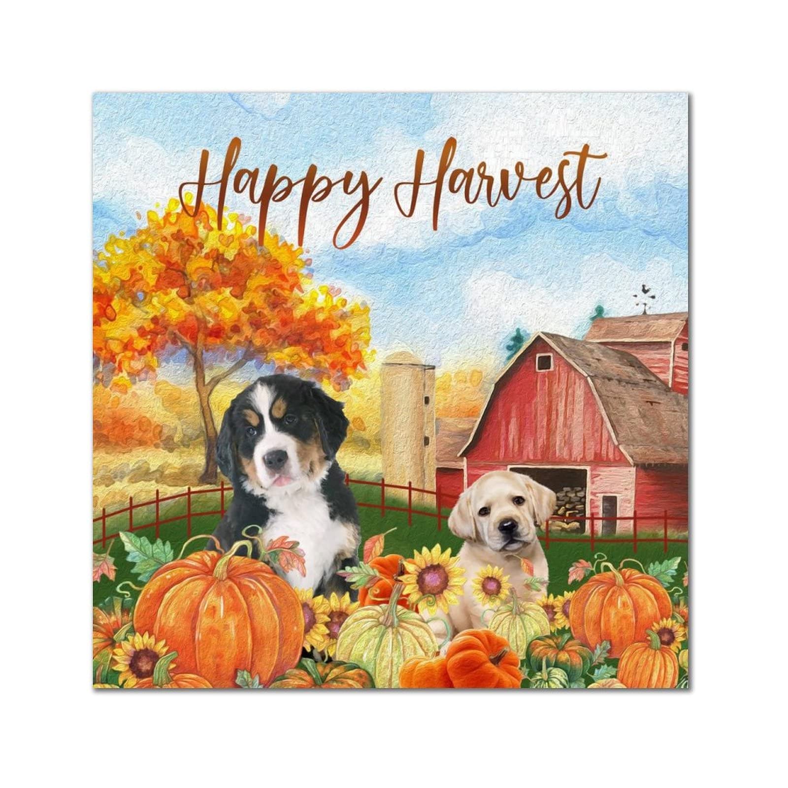 Plaque murale en bois Happy Harvest Décoration d'automne durable 30,5 cm