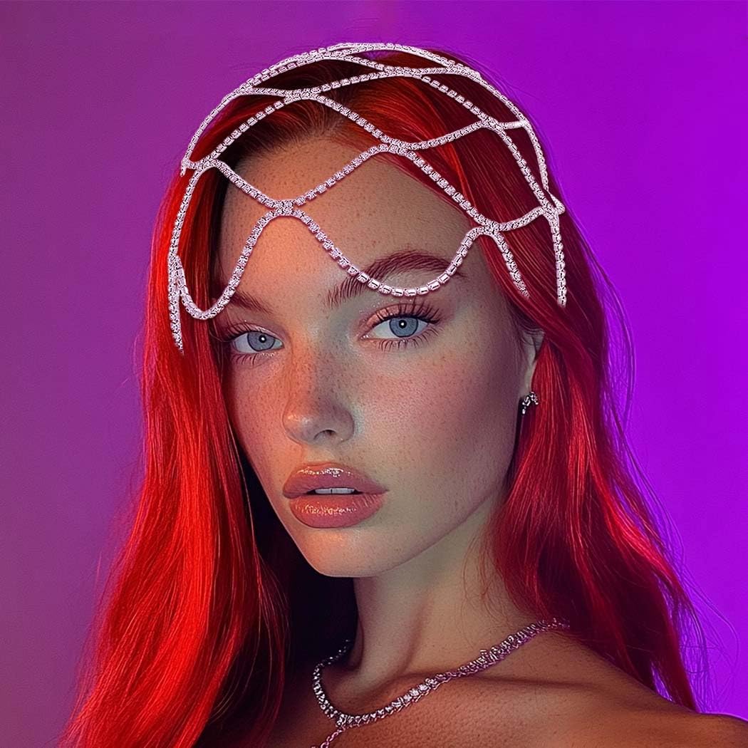 1920s Rhinestone Head Chain Jewelry Flapper Cap Headpieces Costume Hair Accessories for Women - Image 4