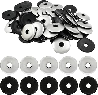 Biaundo 60 Pcs 1/4" x 1" Neoprene Washers, Stainless Steel Neoprene EPDM Bonded Sealing Washers Rubber Washers Gasket Assortment Kit for Screws(M6.3 x 25mm)