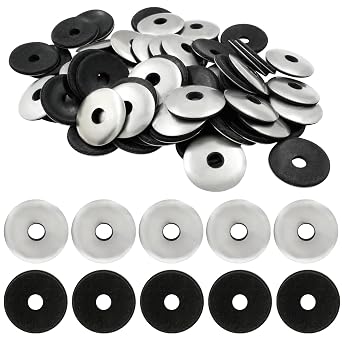 Biaungdo 60 Pcs 1/4" x 1" Neoprene Washers M6.3 x 25mm | Stainless Steel, EPDM Bonded Sealing, Rubber Gasket Assortment Kit