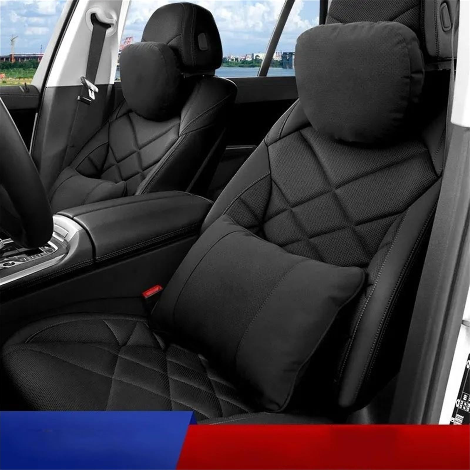 Cale-têtes pour sièges Auto Coussin de Nuque Souple pour Appui-tête et Soutien Lombaire de Voiture Compatible avec Xpeng G9, X9, G6, P7, P7i, P5 G3. Tête de Voiture(A-Brown)