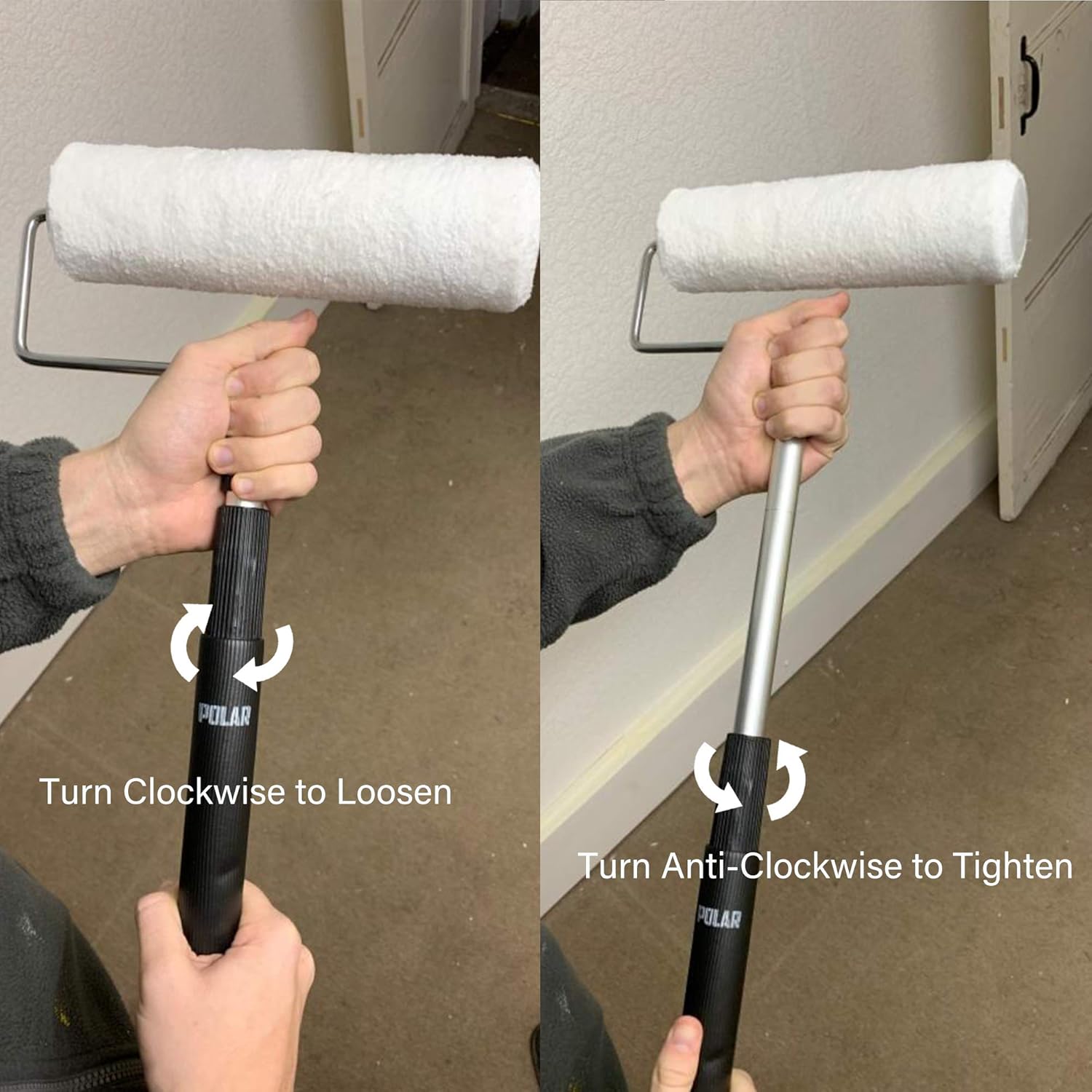 Polar Premium 9″ Paint Roller Set with Extendable Long Roller and Paint