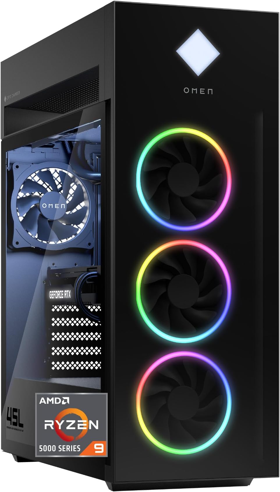 OMEN 45L Gaming Desktop, AMD Ryzen 9 5900X, 32 GB RAM, 1 TB Solid State Drive, NVIDIA GeForce RTX 3080 Ti Graphics, Windows 11 Home, GT22-0182 (2023)