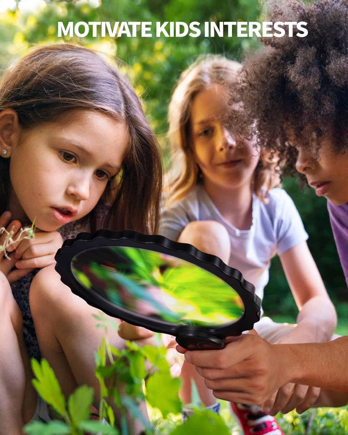 HEMONNKAM 5X Handheld Magnifying Glass, 6.1IN Large Viewing Area Loupe Magnifier for Reading and Close Work, Black - Image 3