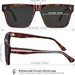 CARFIA Acetate Sunglasses for Men Polarized UV400 Protection Modern Flat Large Wrap Square Driving Glasses