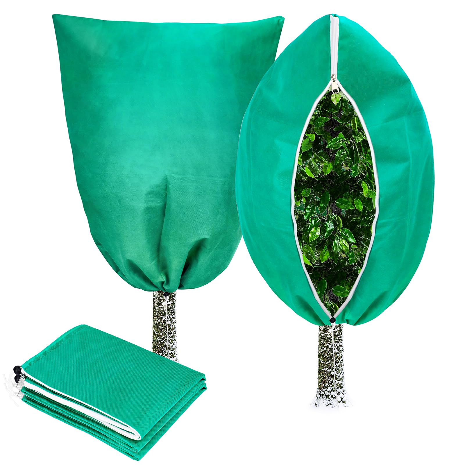 Hysagtek Pflanzenschutz Winter 80x120CM,Winterschutz für Kübelpflanzen,Frostschutz Pflanzen,Atmungsaktive Pflanzenschutzhaube für Pflanzen,Sträucher und Obstbäume,Pflanzenschutz für den Winter,2 Stück