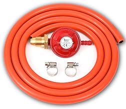 iBest UK 27mm Patio Gas Regulator 2M Hose Kit with 2 Clips (Screw in)