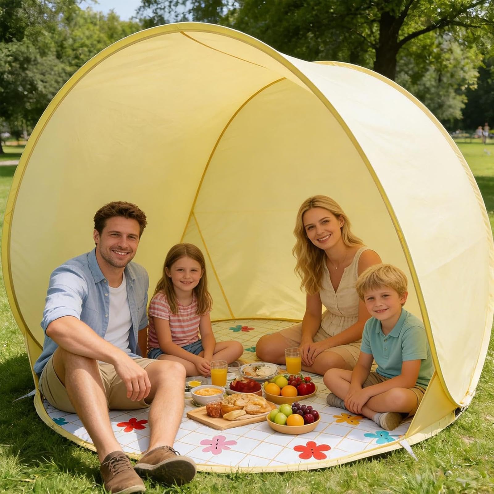 Przenośny namiot plażowy, 57 x 57 x 43 , odporny na działanie promieni UV, oddychający, spacious automatic składany, kemping, outdoor, piknik, rodzinne wycieczki, akcesoria upominkowe dla