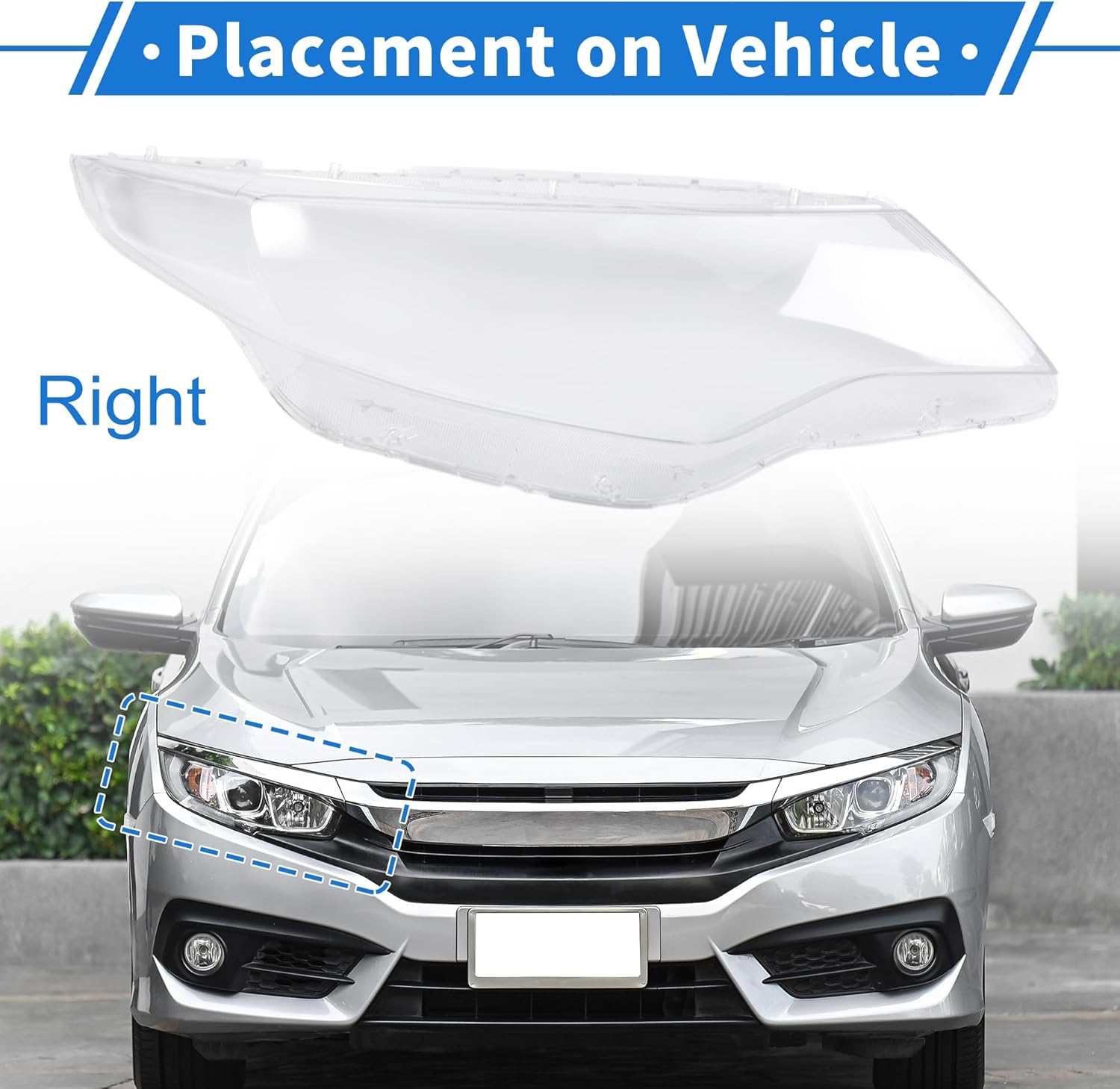 ACROPIX Headlight Lens Cover Headlight Headlamp Lense Clear Lens Cover for Kia Optima 2016-2018 Clear PC 1 Pcs Front Right Car