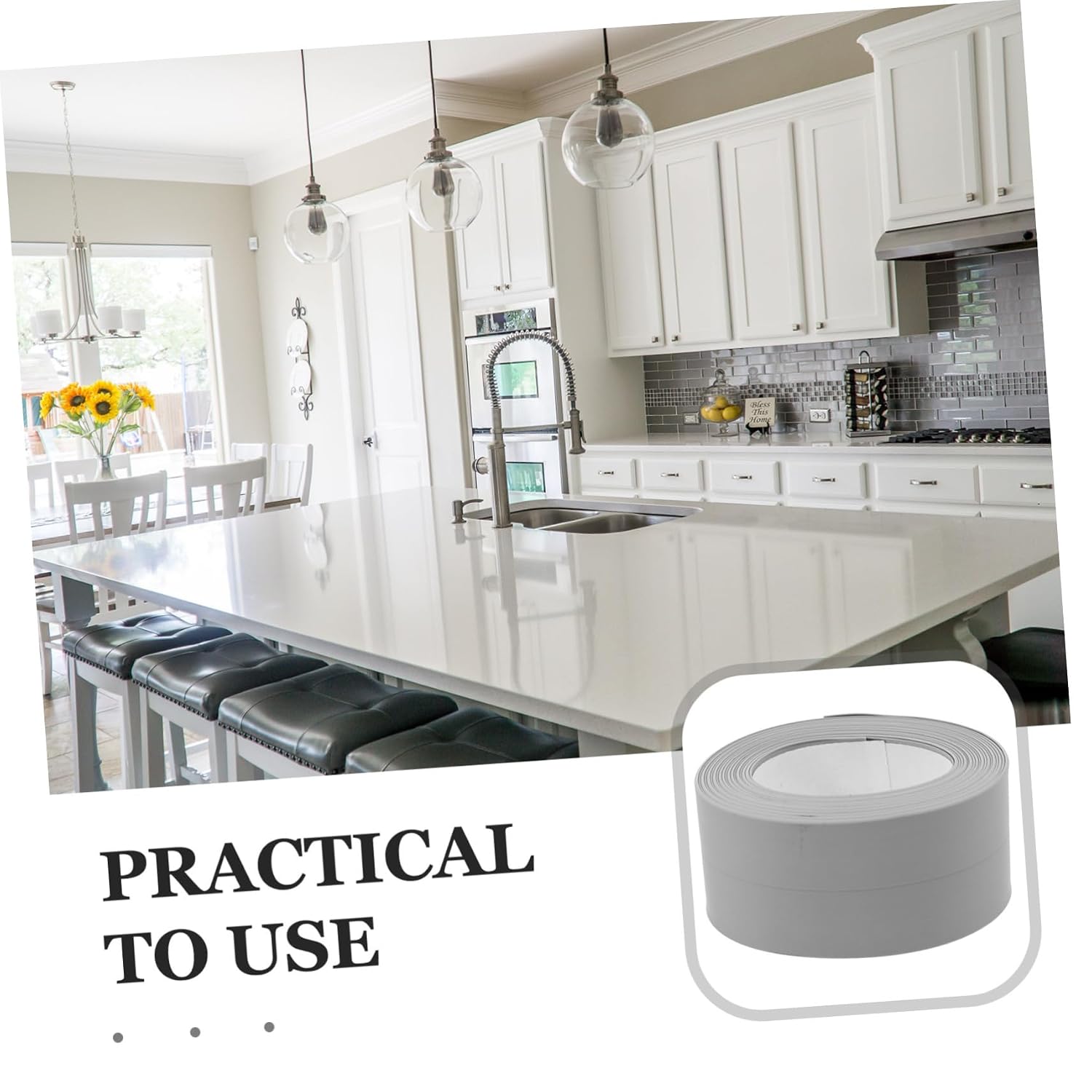 Caulk Tape 1 Roll 3.2 38 MM Self Adhesive PVC Strip