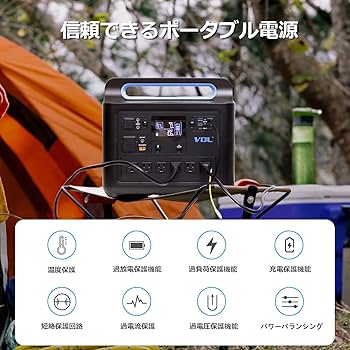 Amazon.co.jp: ポータブル電源 1000W 大容量 VDL 1228.8Wh