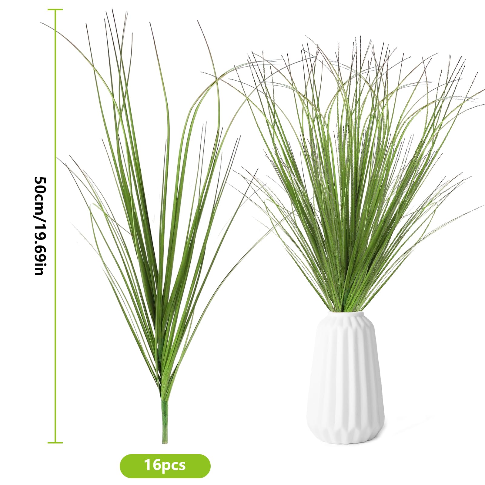 16 Bund Künstliches Gras – Je 50 Cm Hoch, Wetterfest – Für Garten, Balkon & Deko