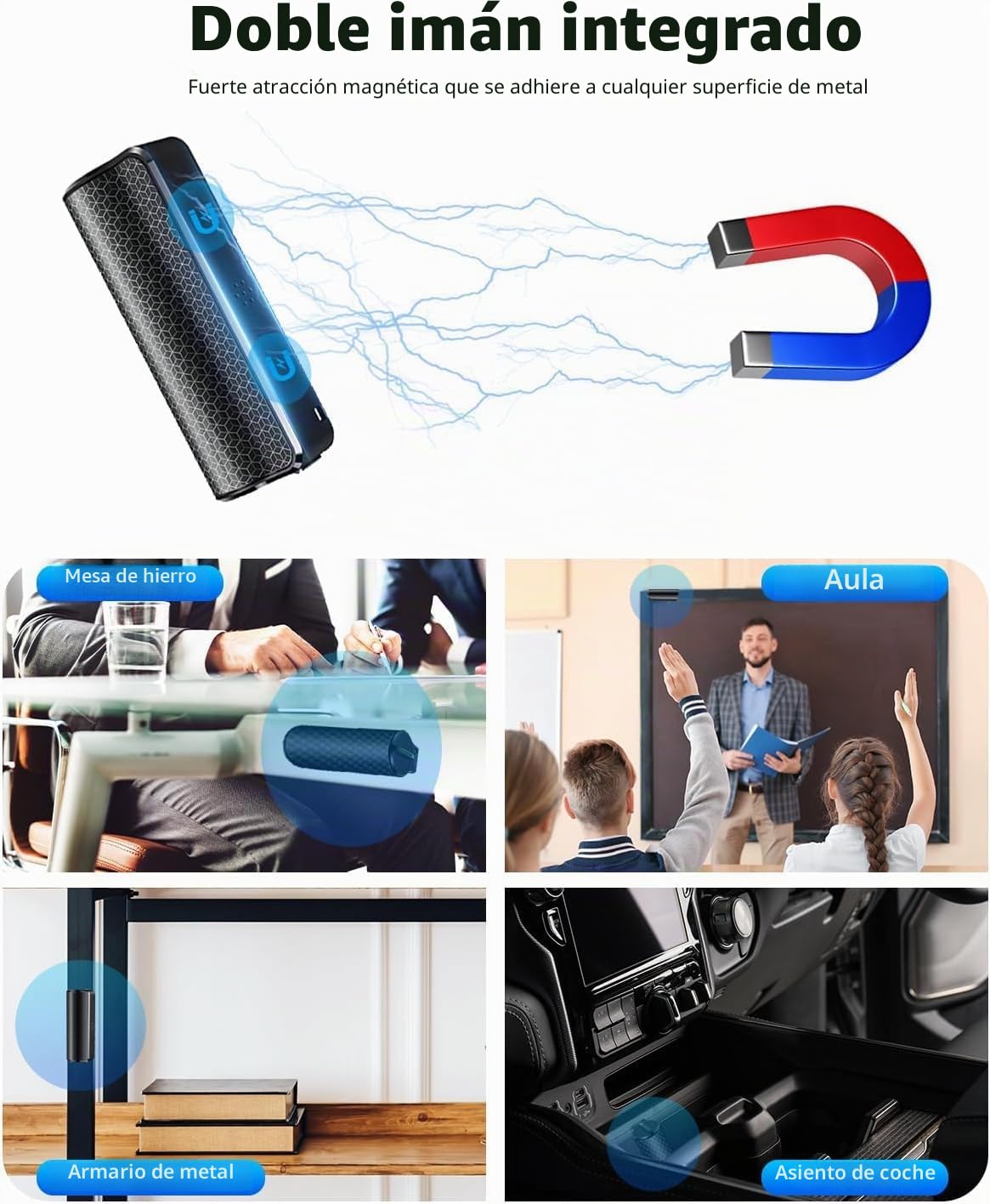 Grabadora de Voz magnética 128 GB, Dispositivo de grabación con 600 Horas de grabación Continua, grabadora de Audio con reproducción, grabadora activada por Voz, Ideal para conferencias, reuniones