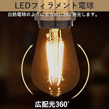 Amazon | aurogeek LED電球 E26口金 6W ST64 エジソン電球