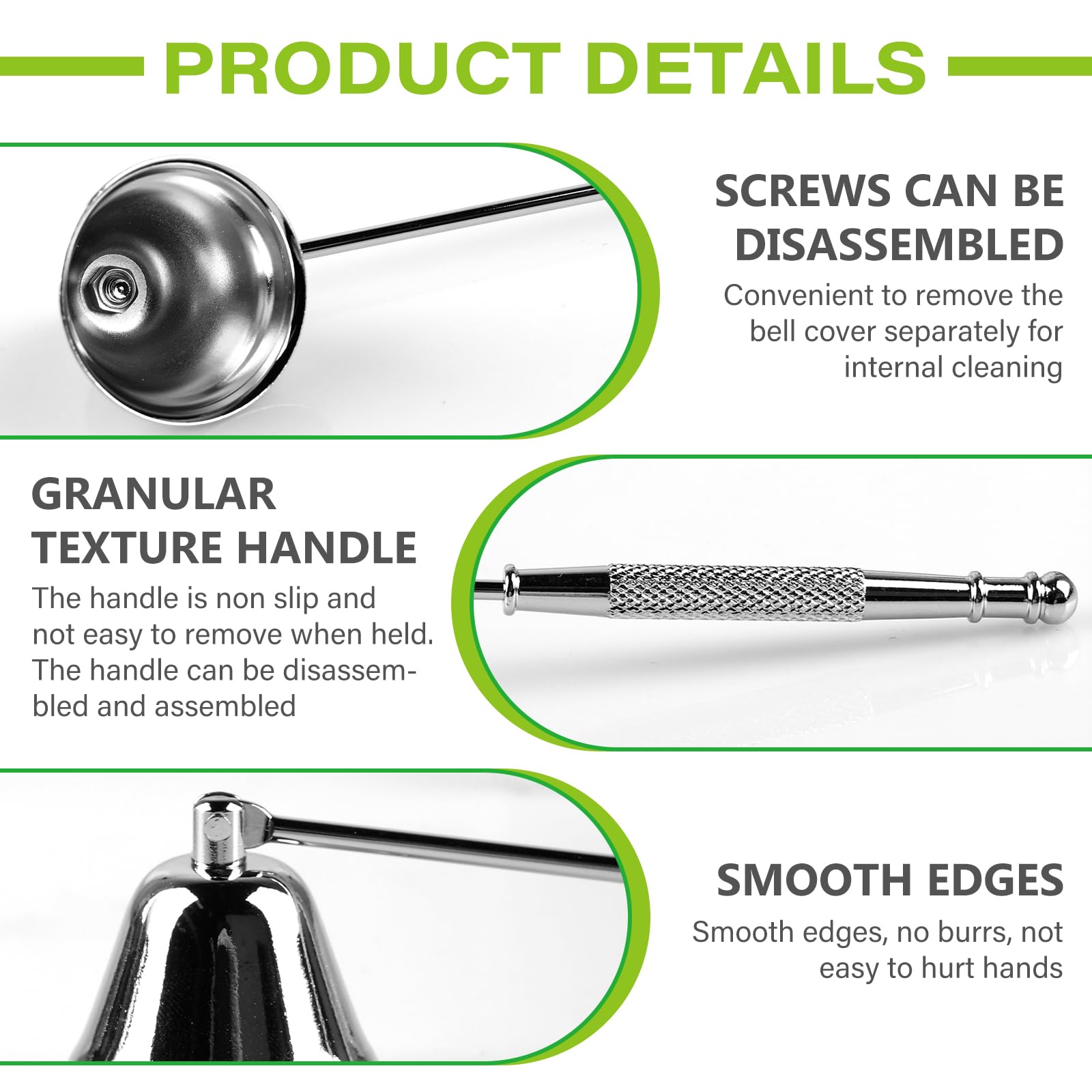 Spegnicandele In Acciaio Inox Con Manico Lungo - Estintore Per Candele, Sicuro E Senza Fuliggine - Foto 2