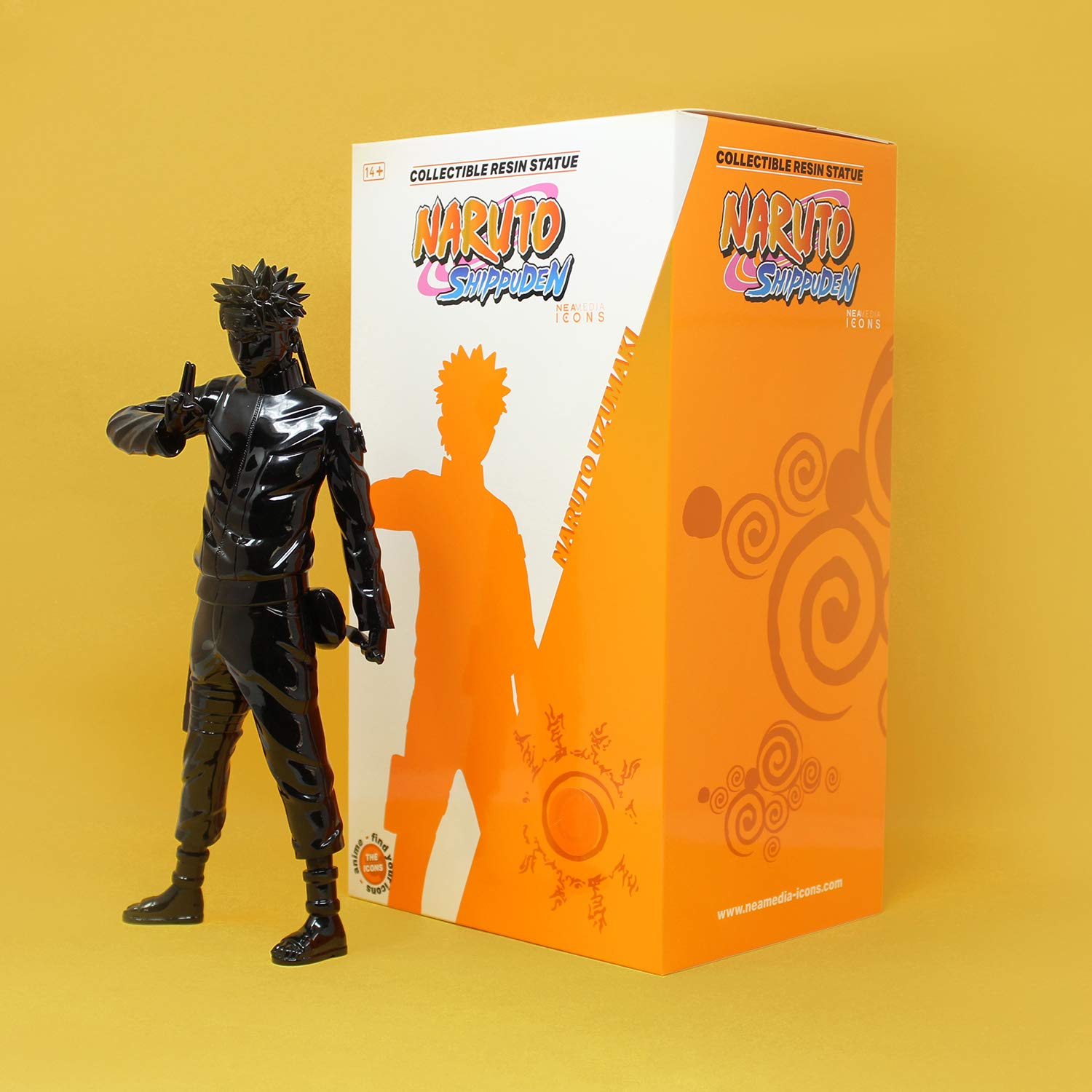 Neamedia Naruto Shippuden Sculpture - Figurine The Will of Fire - 11.8" (30cm) - Deco and Modern Design Objects - Monochrome (Black)