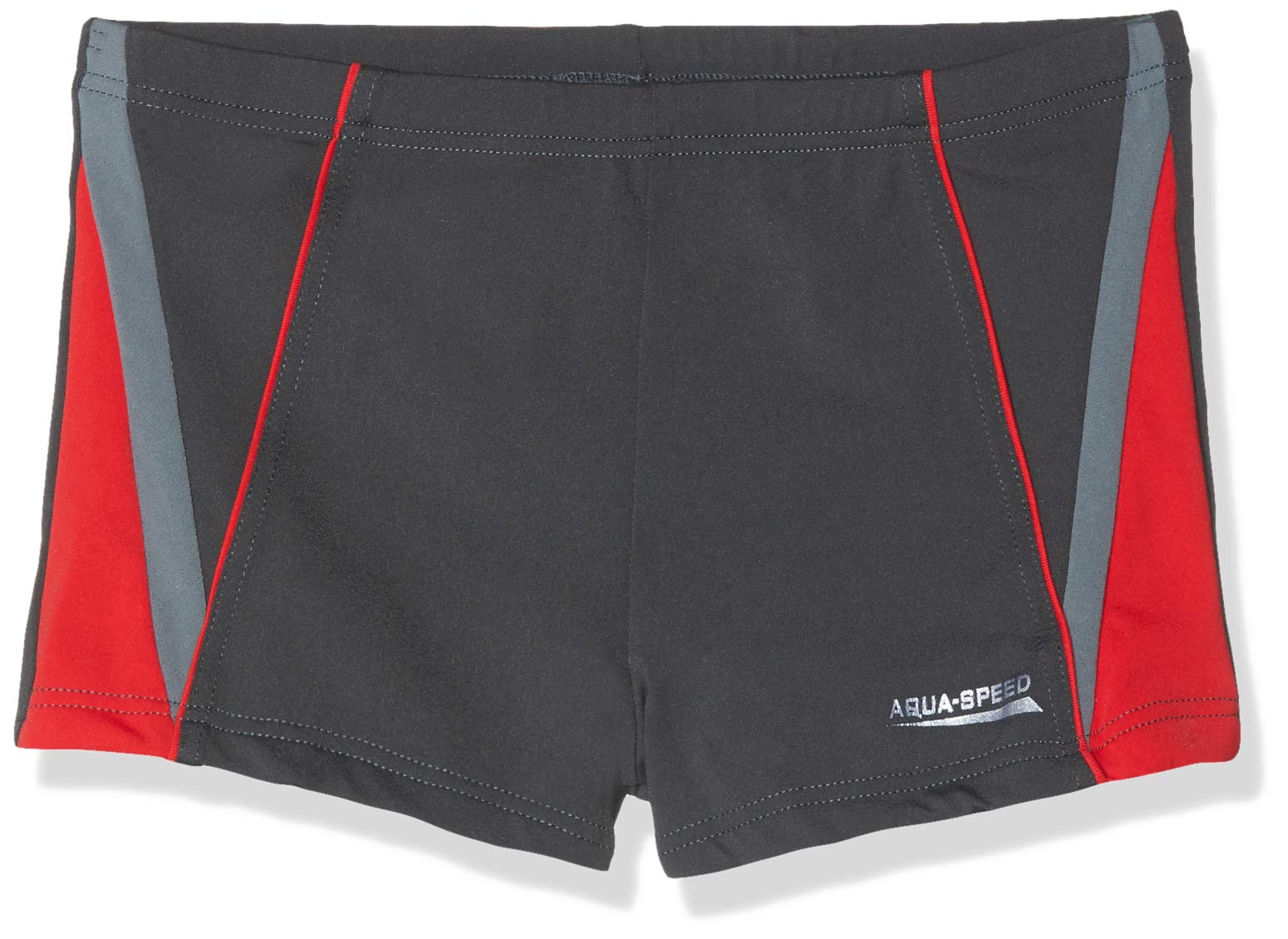Aqua Speed Kids Diego Boys Aquashorts Swim Shorts - Grey/Red/Light Grey, Size 152