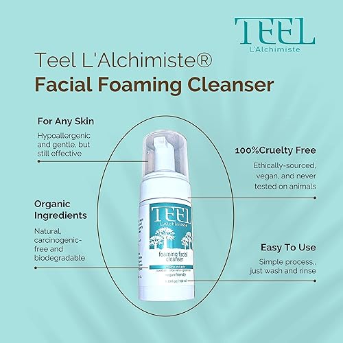Miniatura 2 de Teel Face Wash - Limpiador facial espumoso, lavado facial diario para pieles grasas, aloe vera, extracto de té verde, apto para veganos, sin