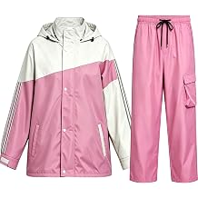 Waterproof Rain Suit for Women Hooded 2 Pieces Rain Jacket &amp; Pants | Reflective Rain Gear,Breathable Mesh Lining,Spacious Pockets, Hiking Golf Running