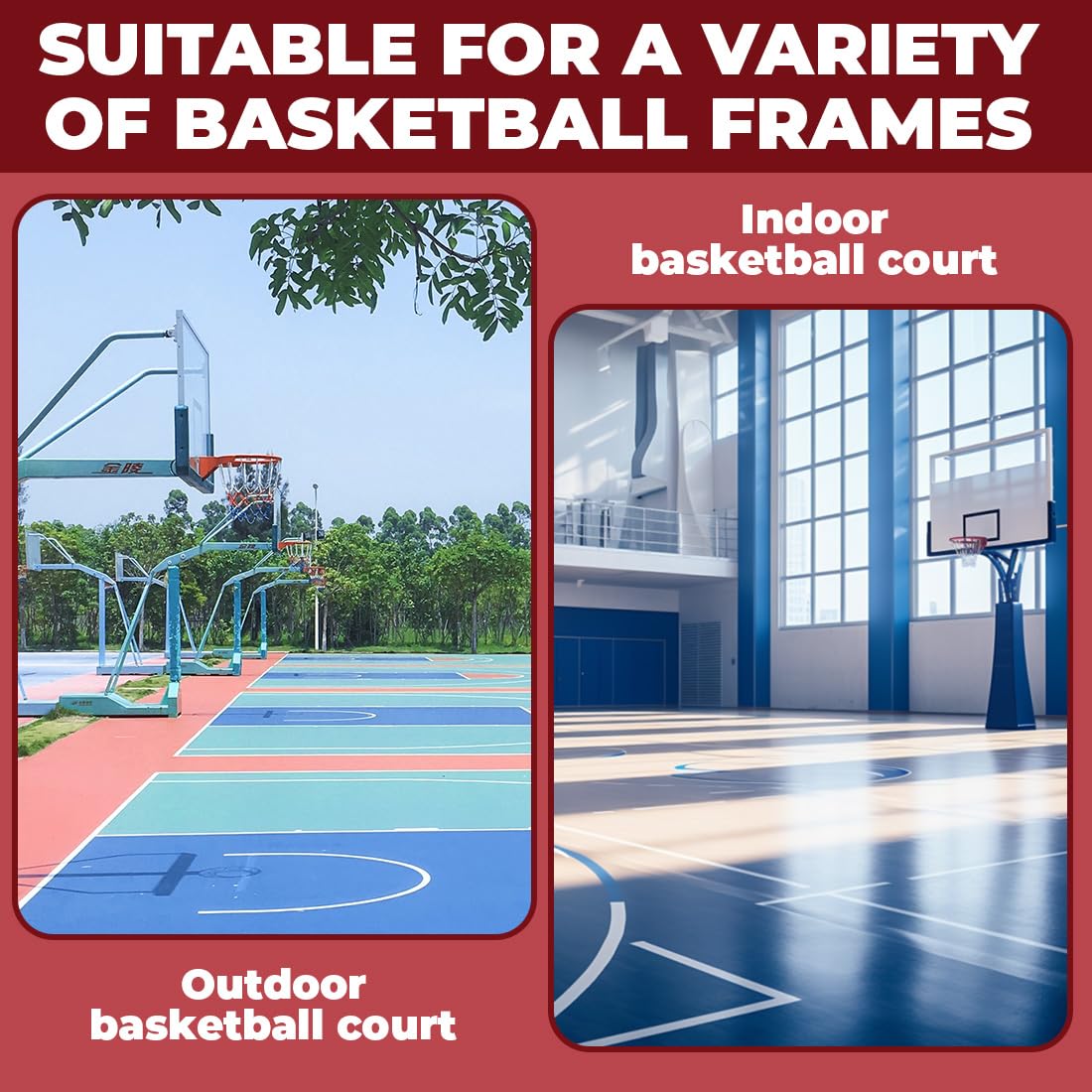 3 Pezzi Rete da Basket Rimovibile, Ricambio Professionale Portatile per Canestri Interni ed Esterni,canestro basket esterno,Rete per Canestro da Basket,Rica mbio Rete da Bas ket