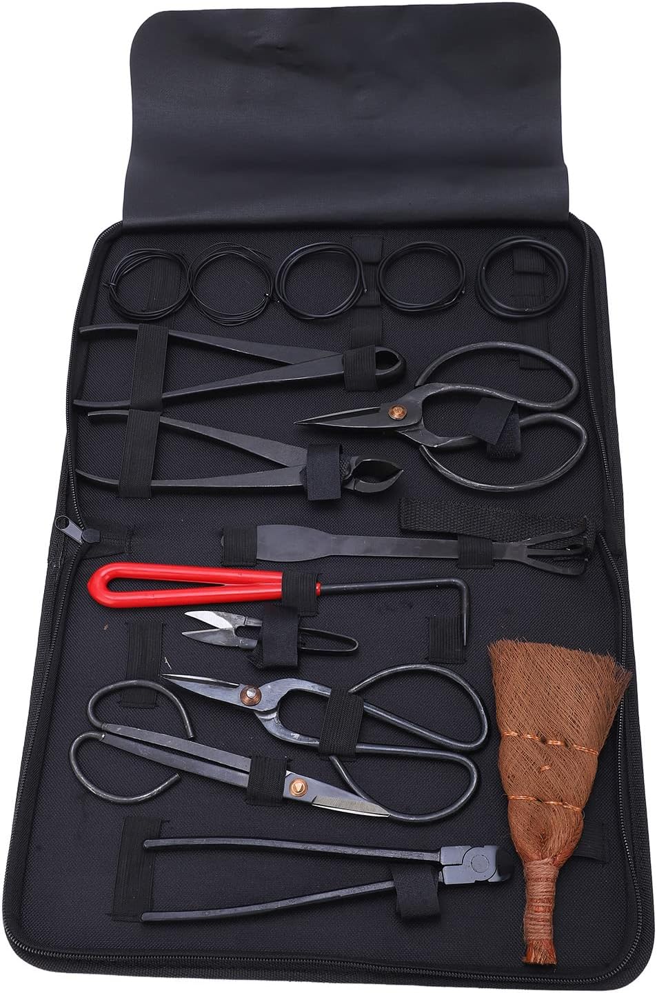 BestAlice 15Pcs Bonsai Tool Set, Carbon Steel Bonsai Tool Kit, Bonsai Concave Branch Cutter, Leaf Cutter Pruning Shears Rake Hardware Kit Garden Supply Pruning Shears Pliers Garden Tools