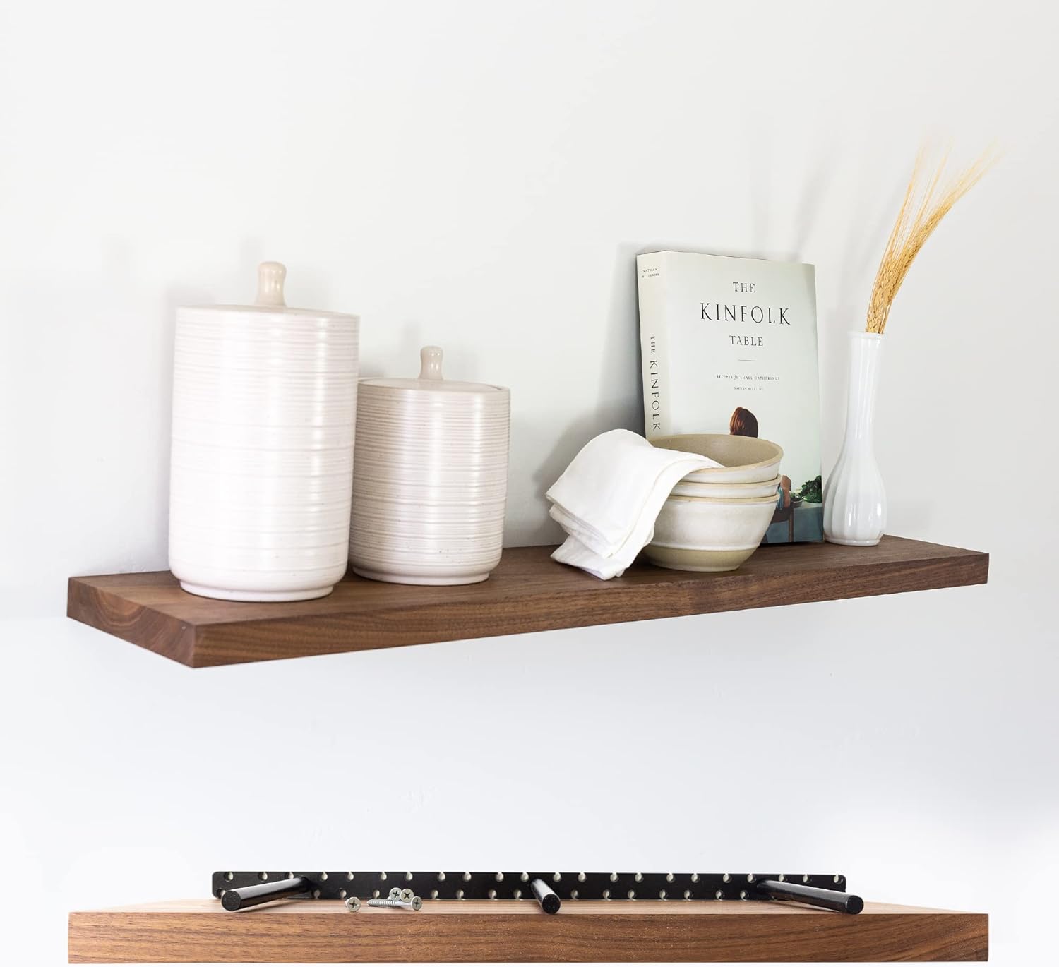 UltraShelf Solid Wood Floating Shelf for Wall Decor, Walnut, 30" Long x 6" Deep