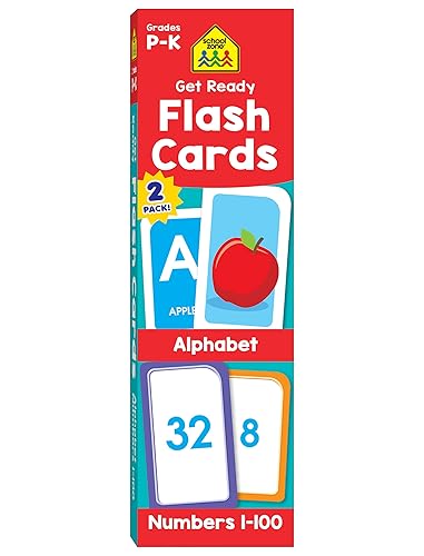 School Zone Get Ready for School Flash Cards: Learn the Alphabet &amp; Numbers Combo Pack, Preschool, Kindergarten, ABCs, Uppercase and Lowercase Letters, Numbers, Counting, and More