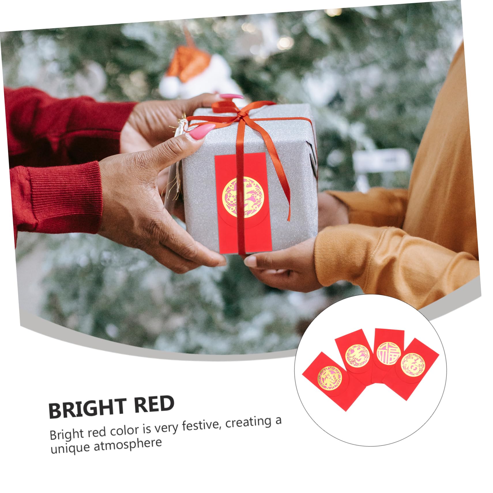 UTHCLO 4pcs 2021 2021 Red Envelope Purse Red Purse Purses Hot Stamping Red Envelopes Chinese New Year Decorative Red Packet Festival Red Envelopes Party Accessory Copper Paper Child