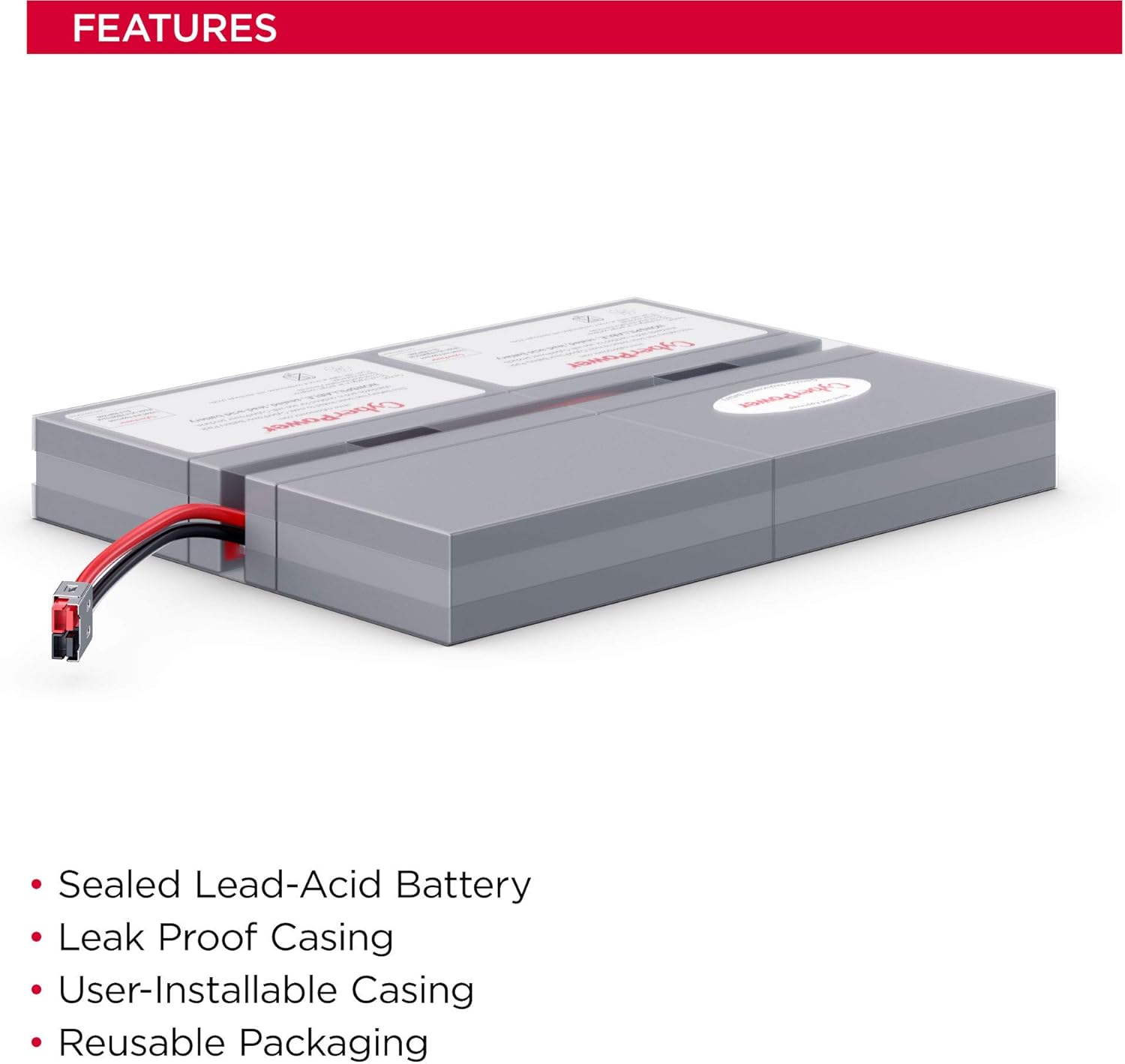 CyberPower RB0670X4A UPS Replacement Battery Cartridge, Maintenance-Free, User Installable, 6V/7Ah