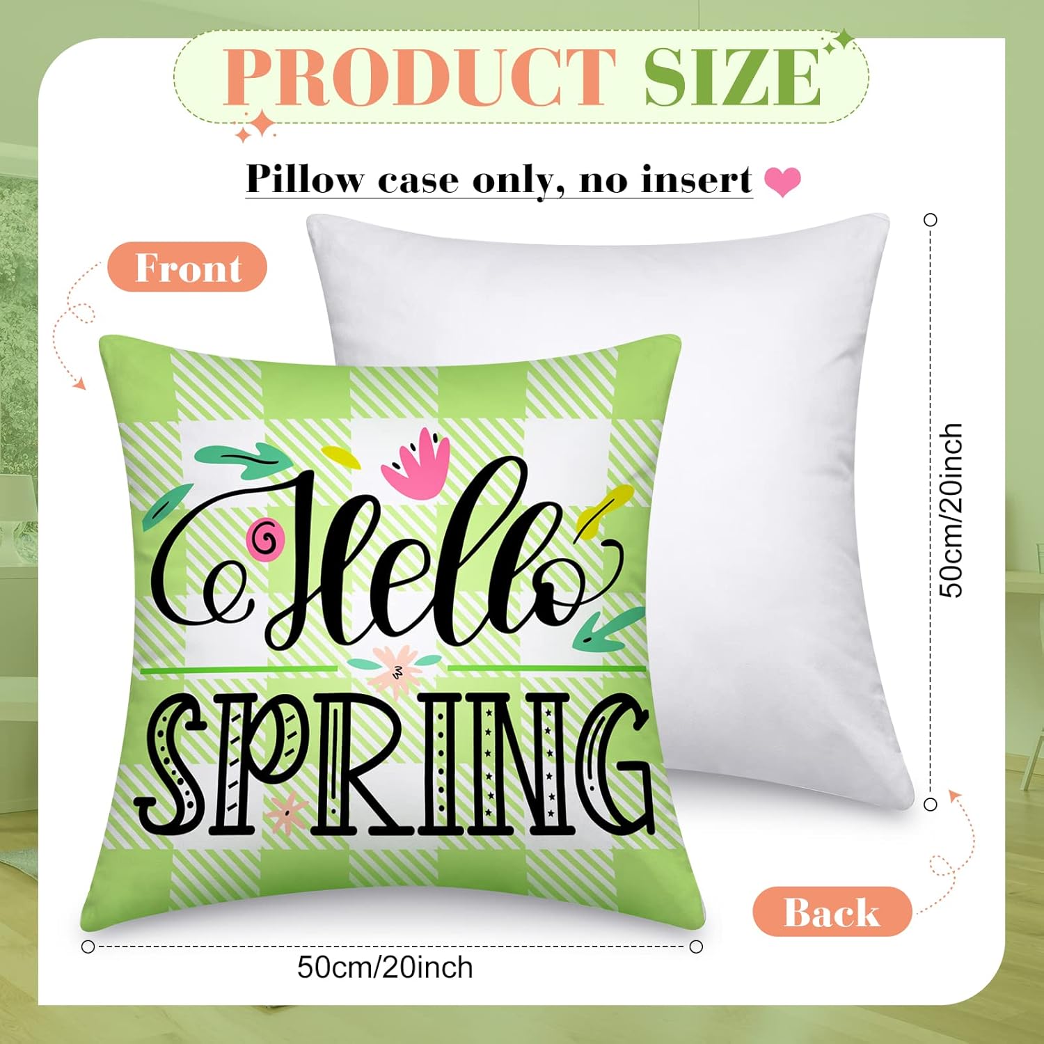Tatuo 16 Set Holiday Pillow Covers 20 x 20 Inch Spring Easter Seasonal Throw Pillow Covers Flower Gnome Decorative Cushion Pillowcases for Farmhouse Home Couch Sofa Decor