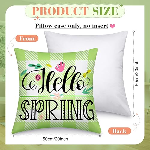 Miniatura 2 de Juego de 16 fundas de almohada para primavera, verano, otoño e invierno, para el hogar, diseño a cuadros, diseño floral, camión, girasol, abeja,