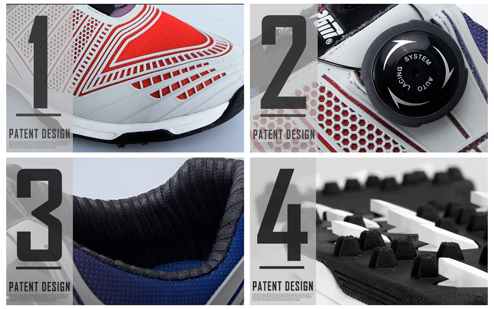 Chaussures de Golf Spike Imperméables pour Hommes avec Système de Dentelle
