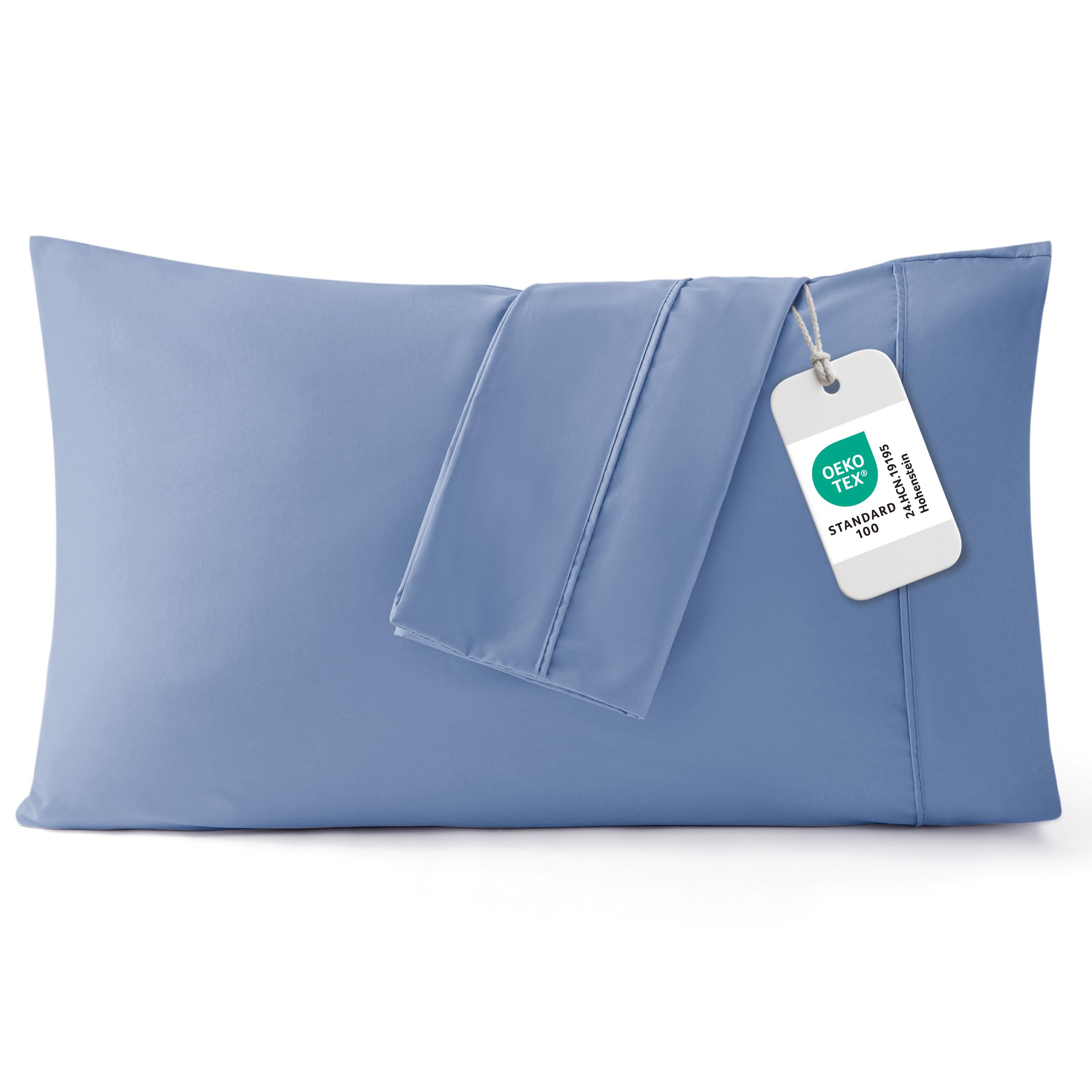Photo 1 of Bedsure Queen Pillow Cases Set of 2 - Slate Blue Brushed Microfiber Pillowcase 2 Pack, Super Soft and Cozy Pillow Case Covers with Envelope Closure for Kids, Wrinkle, Fade Resistant, 20x30 Inches