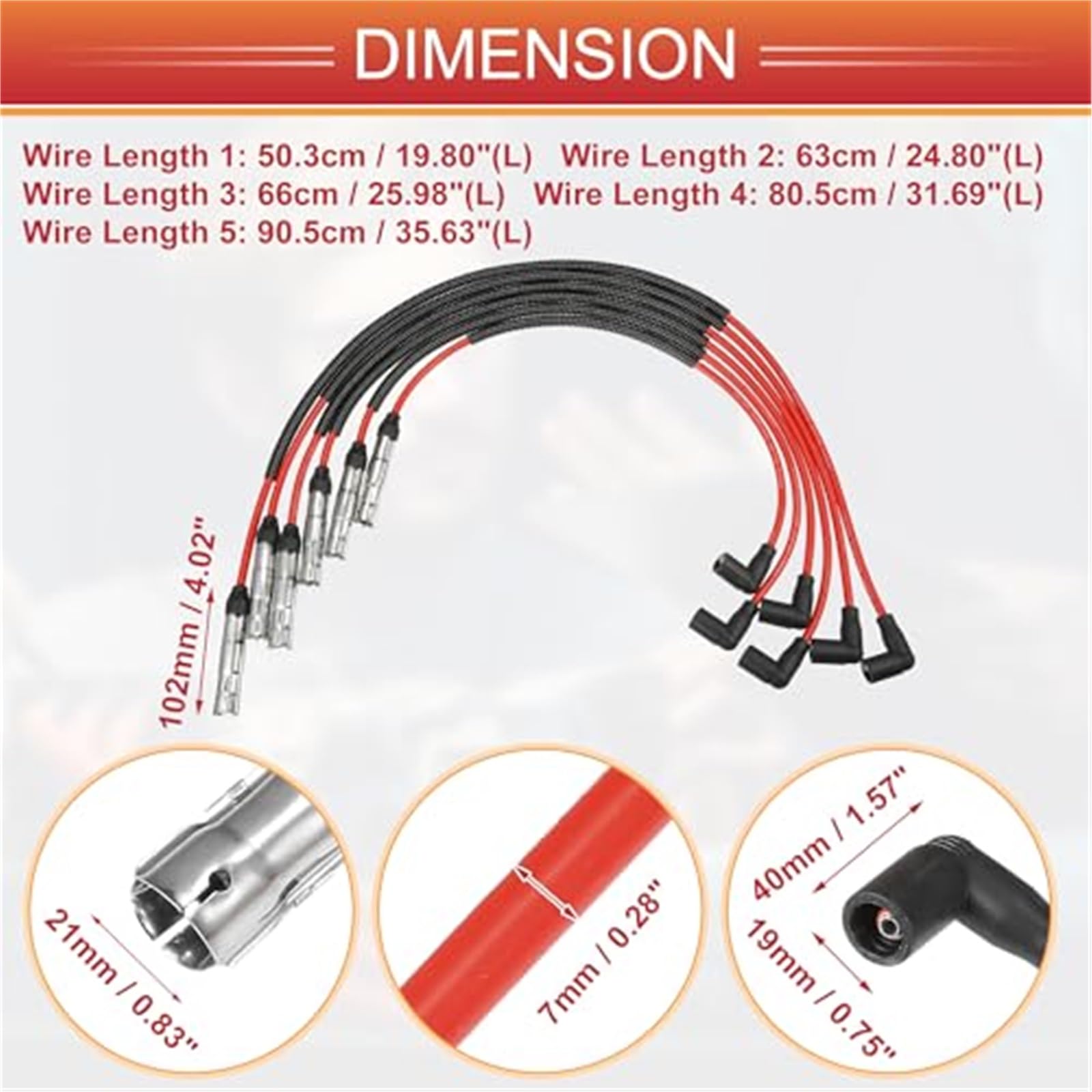 Cables de Bobina de Encendido para bujías de Coche, 7 mm, para Golf, Jetta, Passat, n.º 021998031A/021998031. Paquete de 6 Cables de Encendido.