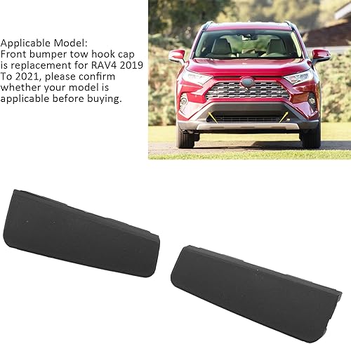 Miniatura 2 de Akozon 1 par de ganchos de remolque para parachoques delantero, número OE 53286 42130, gancho para remolque izquierdo y derecho, cubierta de ojo