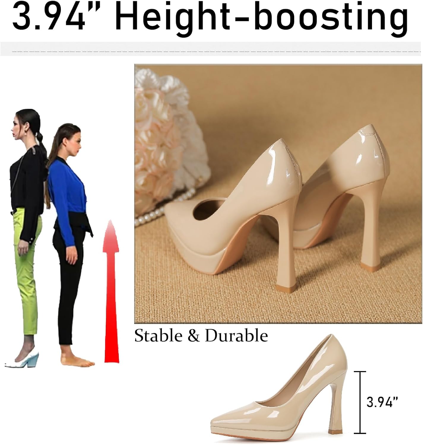 Women's Patent Leather Platform Stiletto Pumps Sexy Closed Pointed Toe Slip On Comfortable High Heels Sandals for Party Wedding Date Office Dress Shoes - Image 6