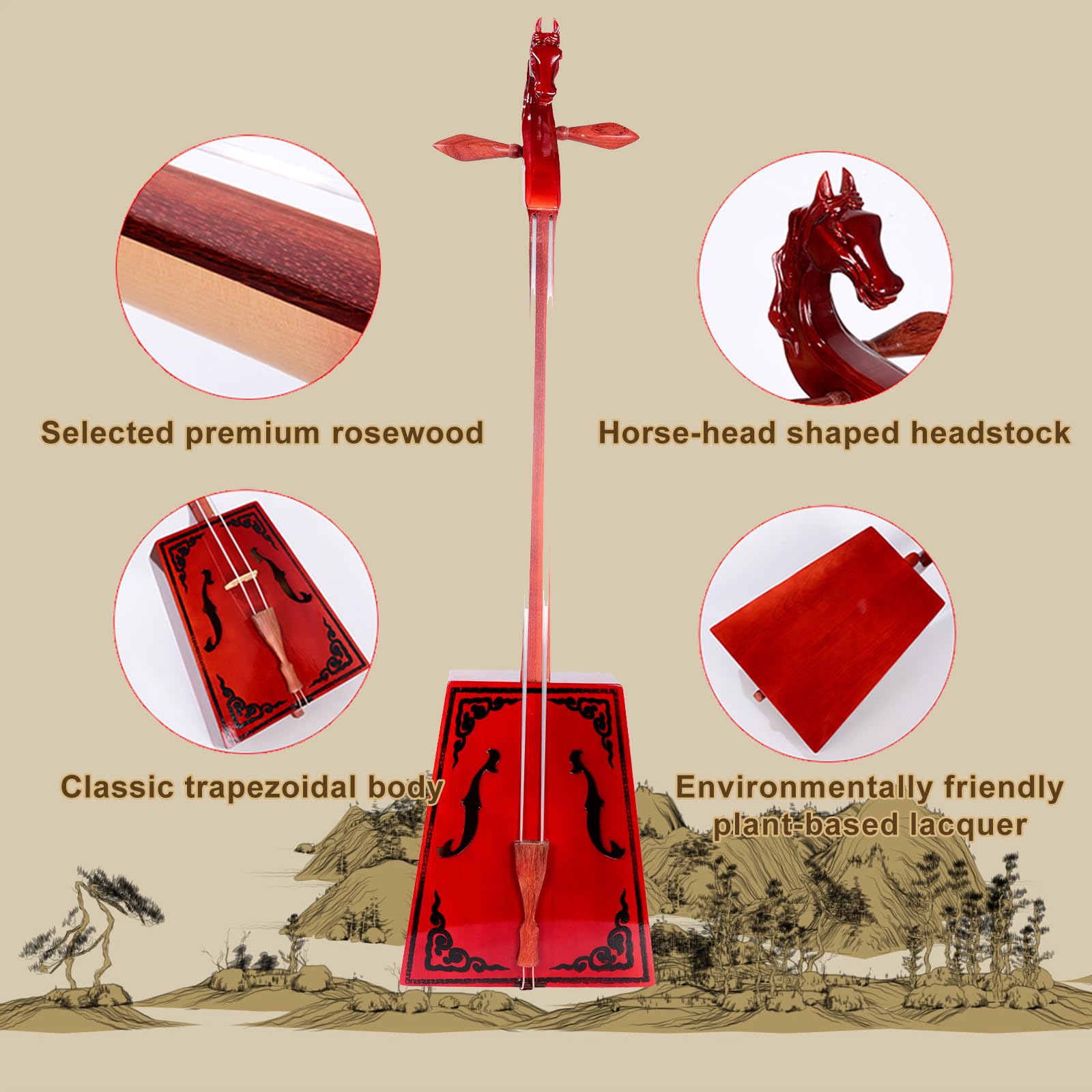 Professionelle Morin Khuur, Pferdekopfgeige, Morin Khuur Im Violinenstil, Ethnisches Saiteninstrument, Aufführung, Ausbildung, Geschenk D