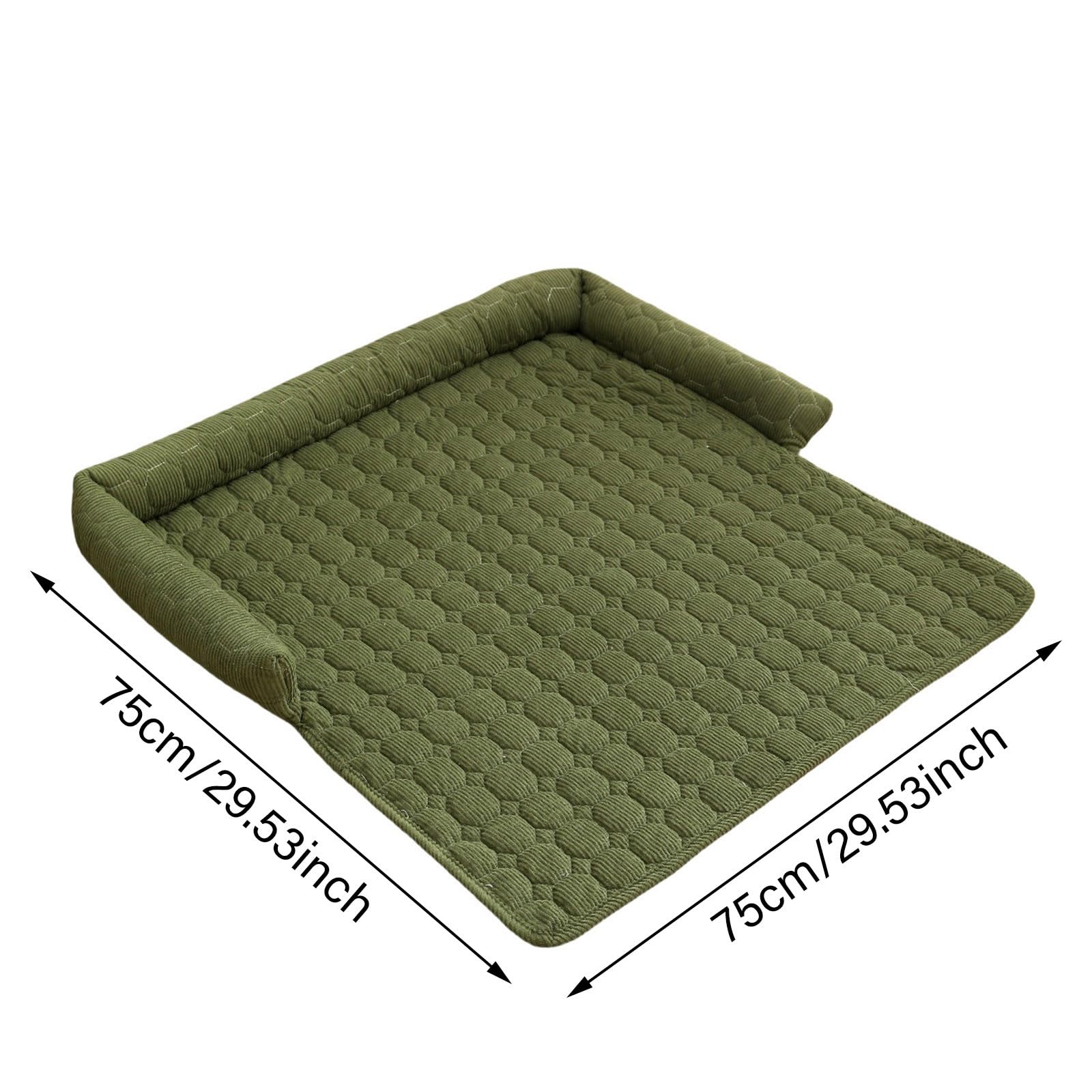 2025 Funny Fuzzy Dog Bed - Fuzzy Pet Couch Covers for Sofa, Calming Dogs Bed, Fluffy Plush Dog Mat, Fuzzy Blanket for Doggy, Furniture Protector with Bolster (Green)