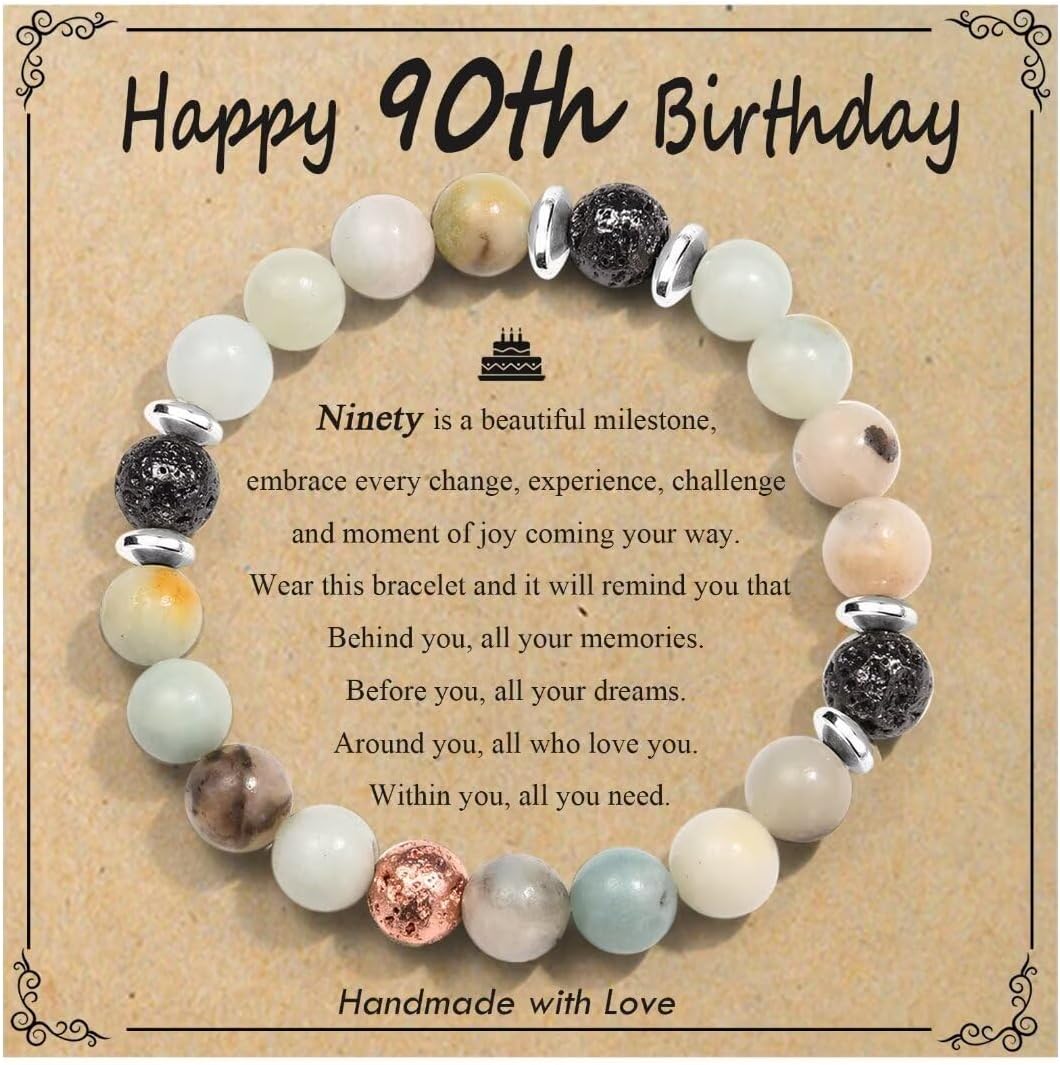 30th/40th/50th/60th/70th/21st/80th/90th Birthday Gifts for Women, Unique Gifts for Woman Bead Bracelet for Mom, Aunt, Wife, Grandma, Sisters, Friends