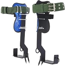 1 Pairs of 304 Stainless Steel Pole Climbing Spikes Gears Tree Pole Climbings Spike Set Safety Adjustable Lanyard Rope Rescue Belt For Picking Fruit Coconut,Outdoor Climb,Blue Black