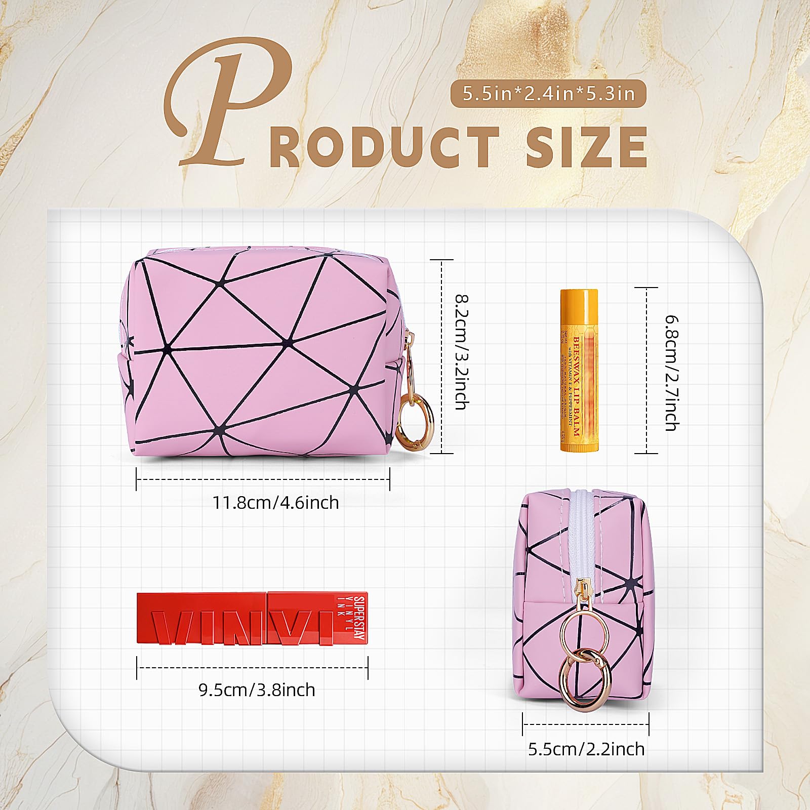 2 Pezzi Porta Trucchi Piccolo da Borsetta Pochette Piccola per Trucco Avec Mini Trousse per Rossetto Multifunzionale Portatile Mini Borsa Porta Trucchi Impermeabile Idee Regalo Ragazza(Nero)