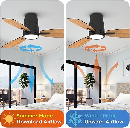 Miniatura 4 de Ventilador de Techo TALOYA con Luces y Control Remoto de 42 Pulgadas Ventilador Multifuncional Silencioso con Tres Temperaturas de Color y Luz